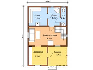 Баня-Дом 9х6м проект Джениффер 90м2 из бруса